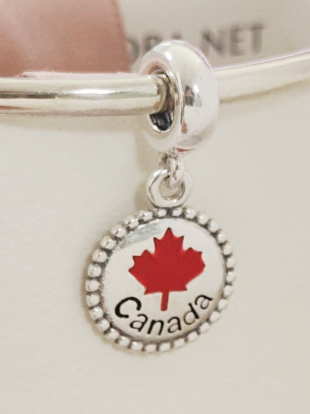 Canada Red Maple Leaf Exclusive Dangle Charm with box